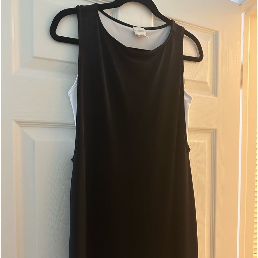 Chicos Sleeveless Black and White Midi dress